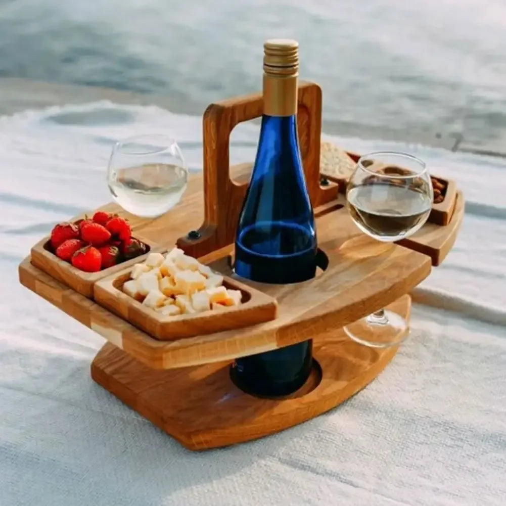 MESA PARA VINO DE MADERA PLEGABLE PARA PICNIC