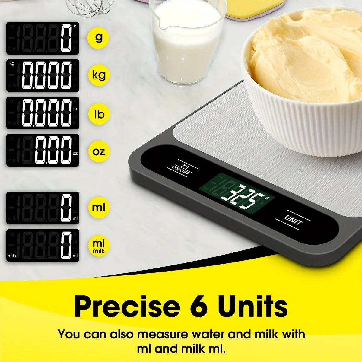 BÁSCULA DIGITAL DE ALIMENTOS NEGRA