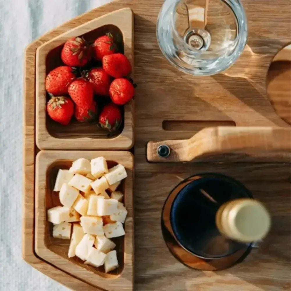 MESA PARA VINO DE MADERA PLEGABLE PARA PICNIC