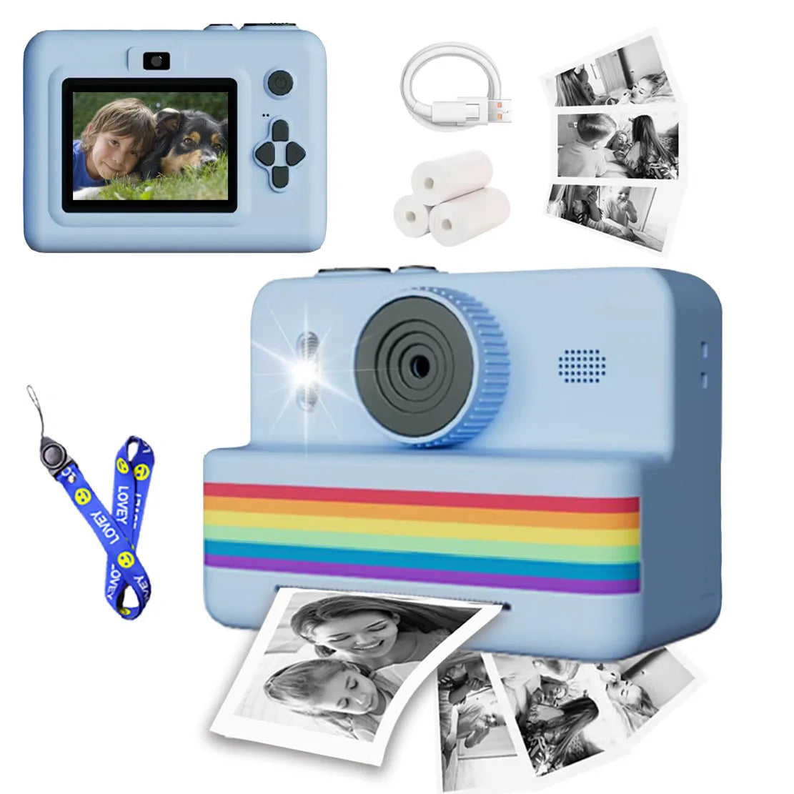 CÁMARA DIGITAL PARA NIÑOS, IMPRESIÓN INSTANTÁNEA, VIDEO HD