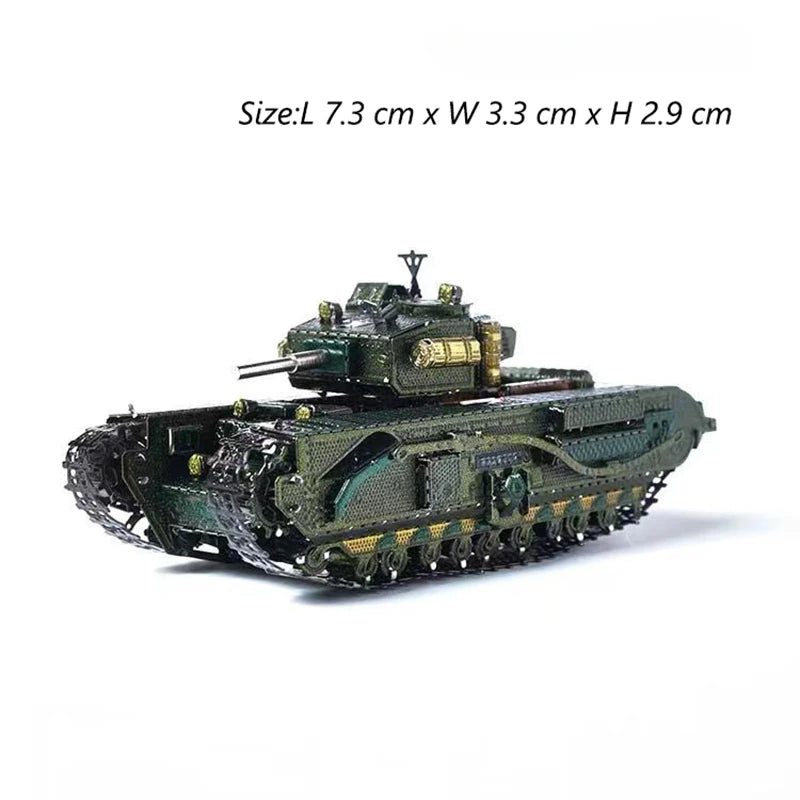 ROMPECABEZAS DE METAL 3D, MODELO DE TANQUE MILITAR CHURCHILL CHIEFTAIN MK50