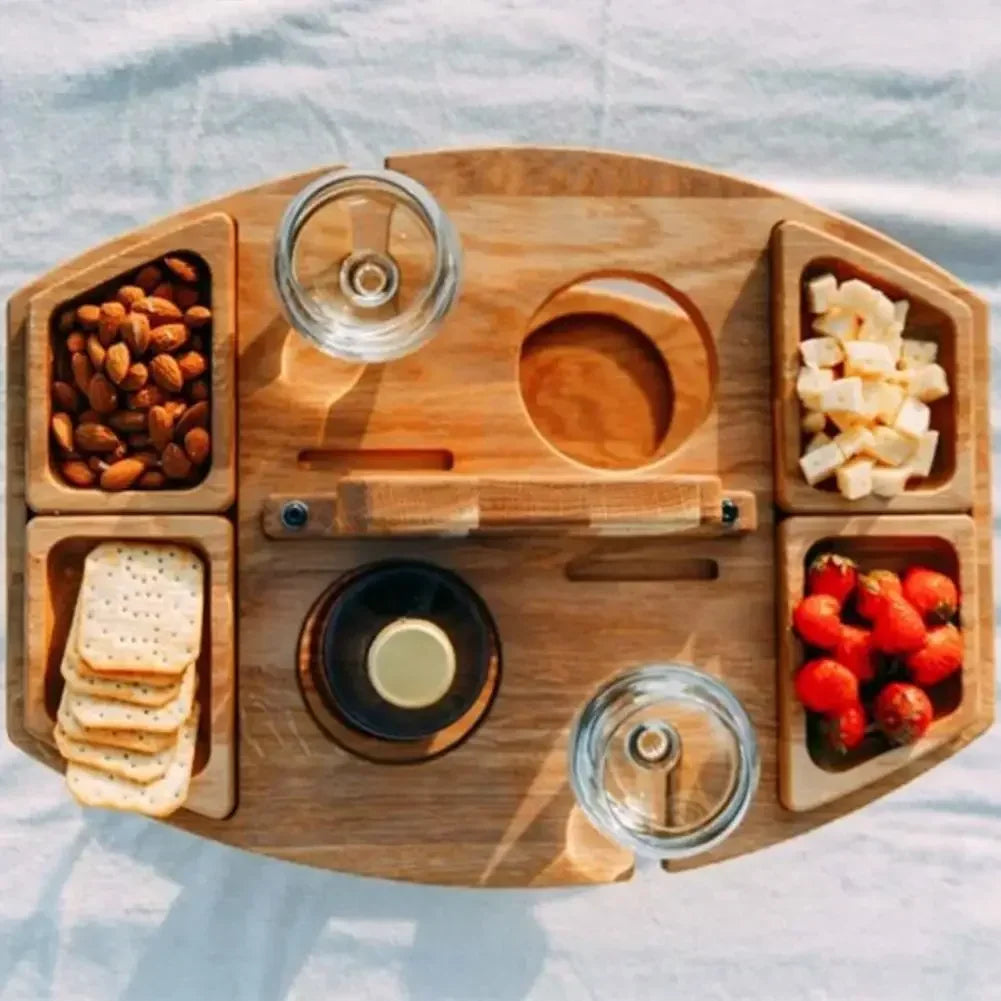 MESA PARA VINO DE MADERA PLEGABLE PARA PICNIC