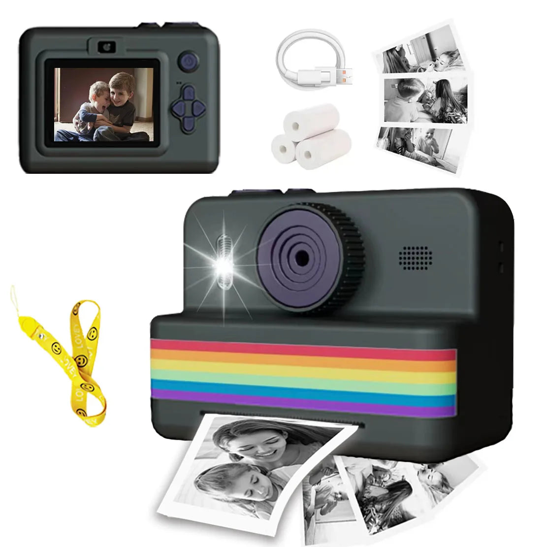 CÁMARA DIGITAL PARA NIÑOS, IMPRESIÓN INSTANTÁNEA, VIDEO HD