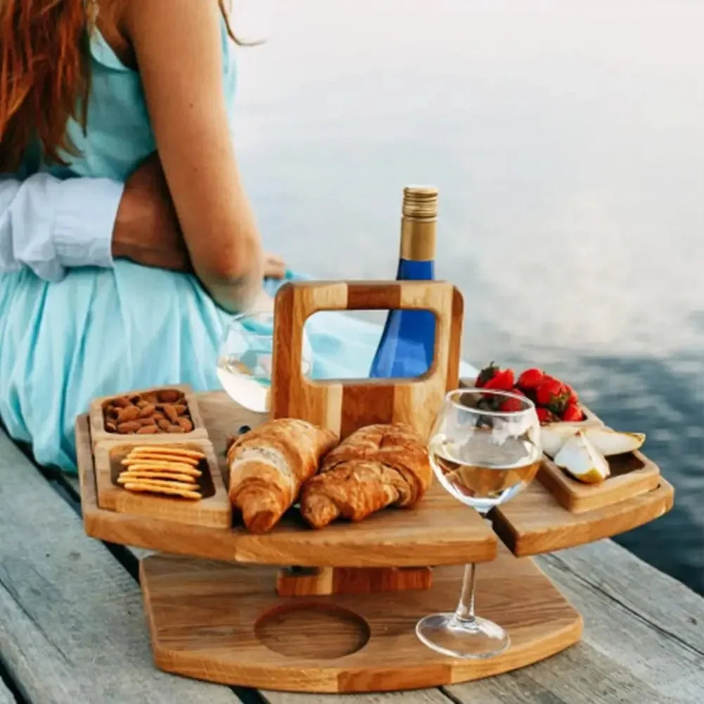 MESA PARA VINO DE MADERA PLEGABLE PARA PICNIC