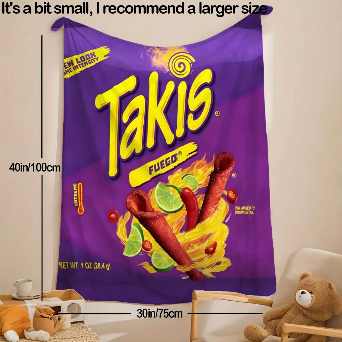 MANTA DE FRANELA SUAVE CON ESTAMPADO DE TAKIS 150 CM X 200 CM