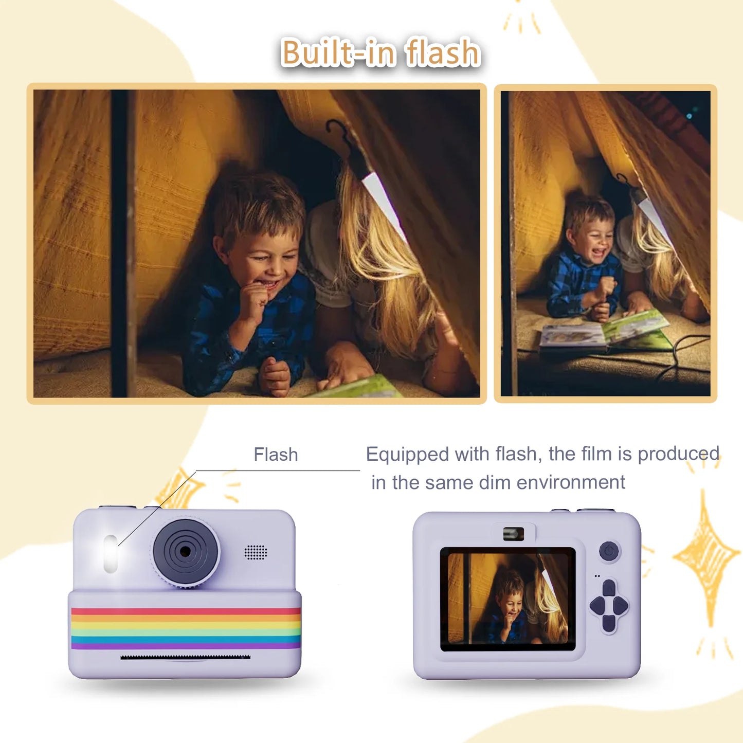 CÁMARA DIGITAL PARA NIÑOS, IMPRESIÓN INSTANTÁNEA, VIDEO HD