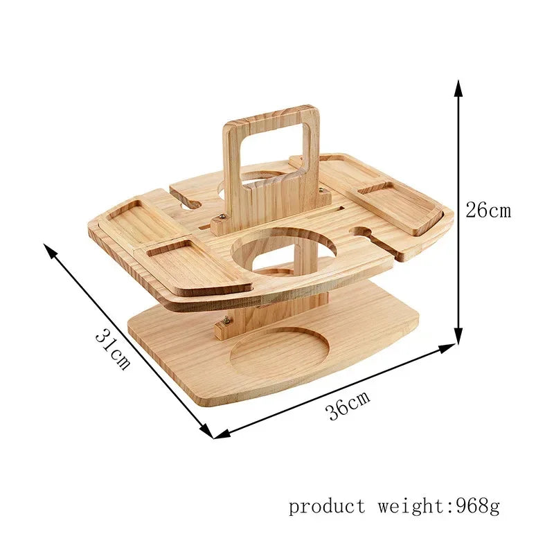 MESA PARA VINO DE MADERA PLEGABLE PARA PICNIC