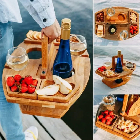 MESA PARA VINO DE MADERA PLEGABLE PARA PICNIC