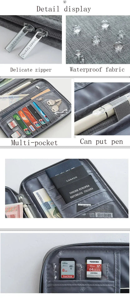 ORGANIZADOR DE VIAJE IMPERMEABLE PARA PASAPORTE Y DOCUMENTOS | FUNDA MULTIFUNCIÓN UNISEX