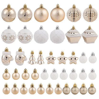 42 ADORNOS PARA ÁRBOL DE NAVIDAD COLOR DORADO