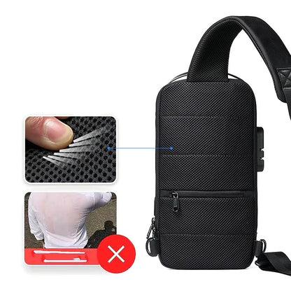 BOLSO CRUZADO ANTIRROBO CON USB IMPERMEABLE