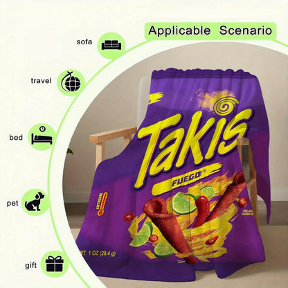 MANTA DE FRANELA SUAVE CON ESTAMPADO DE TAKIS 150 CM X 200 CM