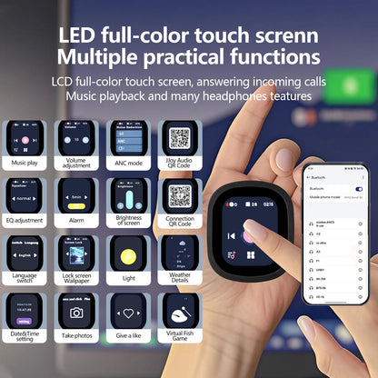 AUDÍFONOS INALÁMBRICOS CON CANCELACIÓN ACTIVA | CONTROL TÁCTIL Y PANTALLA LED