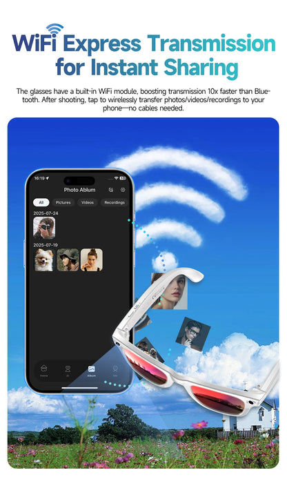 GAFAS INTELIGENTES CON GRABACIÓN DE FOTO Y VIDEO