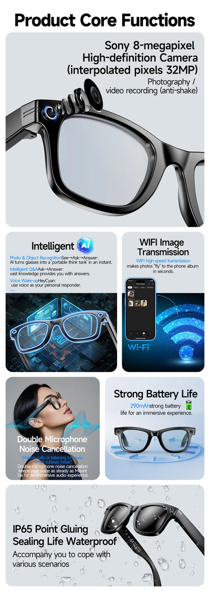 GAFAS INTELIGENTES CON GRABACIÓN DE FOTO Y VIDEO