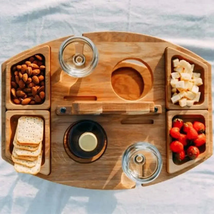 MESA PARA VINO DE MADERA PLEGABLE PARA PICNIC