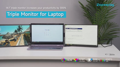 DOBLE MONITOR PORTATIL 14.1" PARA ORDENADOR PORTATIL